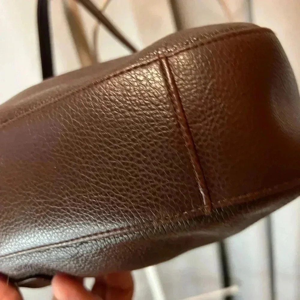 Mossimo Brown Pebble Leather Hobo Shoulder Bag - Picture 9 of 11